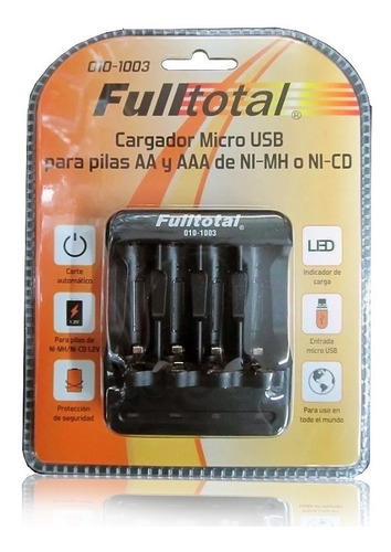 Cargador De Pilas Aa/aaa Fulltotal Ni-mh Y Ni-cd 4 Pilas