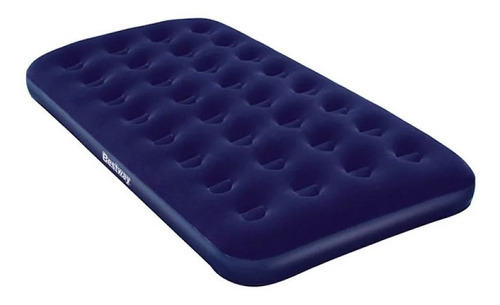 Colchón Inflable Bestway Sencillo Color Azul Hasta 150kg De  76cm X 185cm X 22cm