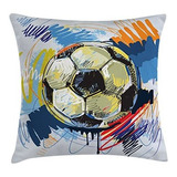 Ambesonne Soccer Throw Pillow Cojín, Ilustración Esférica De