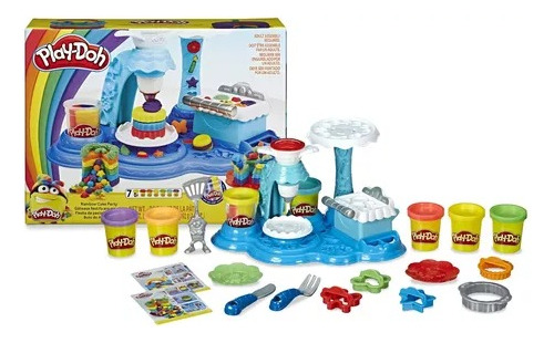 Play Doh Plastilina Arcoíris Pastel De Fiesta 7 Botes Masill