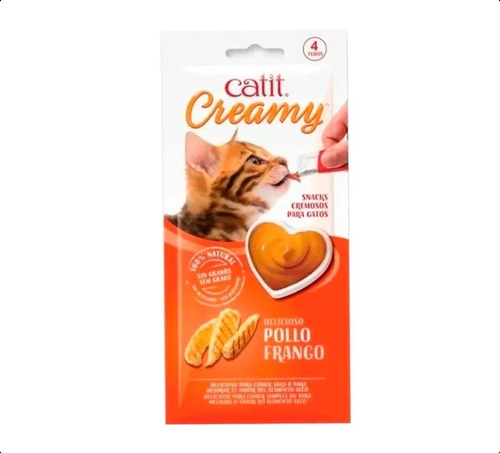Snacks Cremoso Para Gatos Catit Creamy 4 Sobresitos 10gr C/u