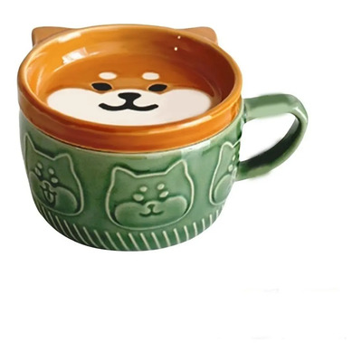& Una Linda Taza De Café Con Forma De Perro Y Tapa *