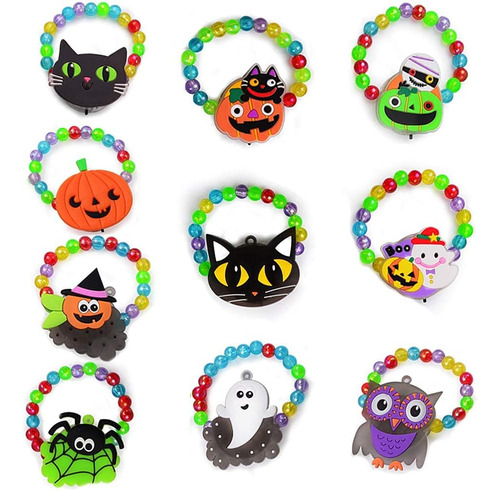 Paquete De 10 Pulseras Led De Halloween Fiestas De Hall...