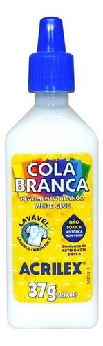 Cola Branca Liquida Acrilex 37g Original Escolar Slime