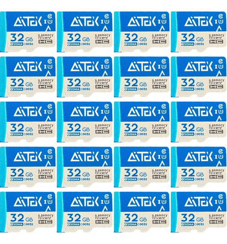 Kit C/ 20 Cartões De Memoria Micro Sd Card 32gb P/ Gravações