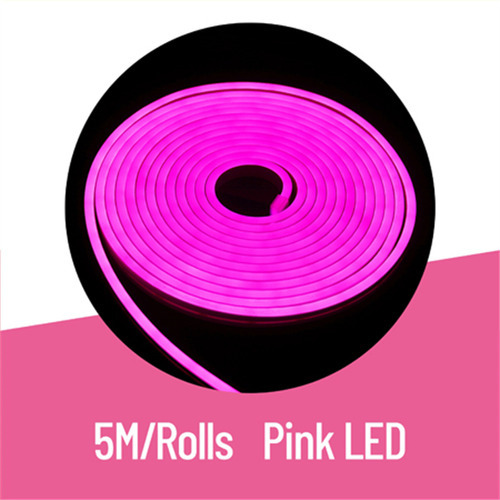 Tira De Neon Led Flexible Rosa - Mayorled (12v-5m-6mmx12mm- Exterior-120led/m)