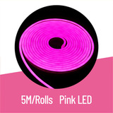 Tira De Neon Led Flexible Rosa - Mayorled (12v-5m-6mmx12mm- Exterior-120led/m)