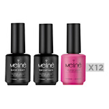 Kit 12x Esmaltes Meliné Semipermanentes + Base Y Top