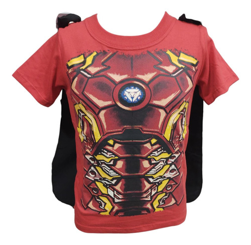 Remera Con Capa M/c Super Heroes Brilla En La Oscuridad