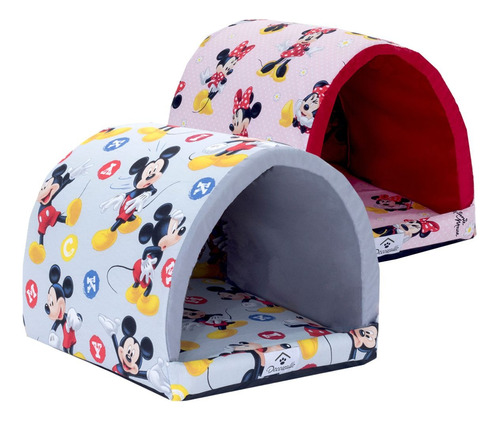 Caminha Pet Cachorro Casinha Toca Estampa Minnie Mickey Top