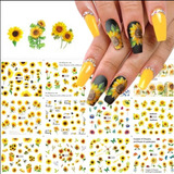 Pack De 12 Sticker Al Agua (diseños Girasoles)