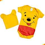 Body Bebê Ursinho Pooh Com Touquinha Mesversario Temático