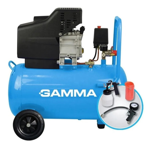 Compresor De Aire Gamma G2851kar 2,5 Hp 50lts Con Kit 5 Pzas