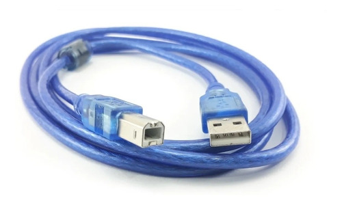 Cable Usb Impresora 2.0 Mallado 1.5 Mtrs Macho Hembra Color Azul