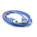 Cable Usb 2.0 Para Impresora 1.5 Mts Blindado Azul 