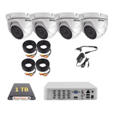 Kit Video Vigilancia 4 Camaras Epcom Domo Dvr 8 1080 2mp 1tb