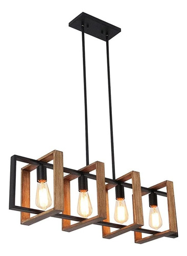 Lampara Luces Colgante De Techo Madera Iluminacion Cocina