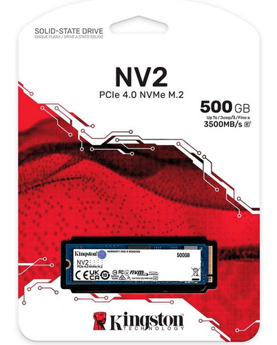 Ssd Nv2 Pcie 4.0 Nvme M2 3.500mb 500gb Ultra Rápido Kingston