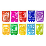 Pack Papel Picado Diseño Loteria Fiesta Mexicana 2 Pcs De 6