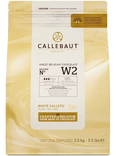 Chocolate Blanco 28% Cacao Bolsa 2.5 Kg Callebaut