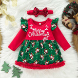 Vestido E Ropa For Niñas Recién Nacidas Navidad Infantil Fl