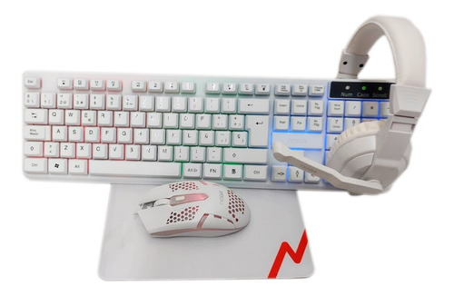 Combo Kit Gamer 4 En 1 Teclado Mausers Gaming Led Rgb Pc