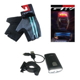 Kit Gw Ciclismo Guantes Luz Delantera Trasera Recargable Usb