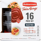 Set 8x Recipientes-tapas Para Alimentos Rubbermaid® Plástico