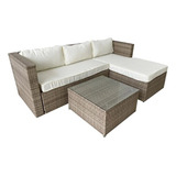 Set Para Exterior Jardin Con Mesa Baja Ratan Sintetico Nmssa