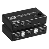 Conmutador Kvm Hdmi 2 En 1 Switch 4k 60hz Zamus