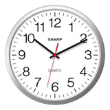 Reloj De Pared Sharp Plateado, Silencioso, Sin Tictac, De 14