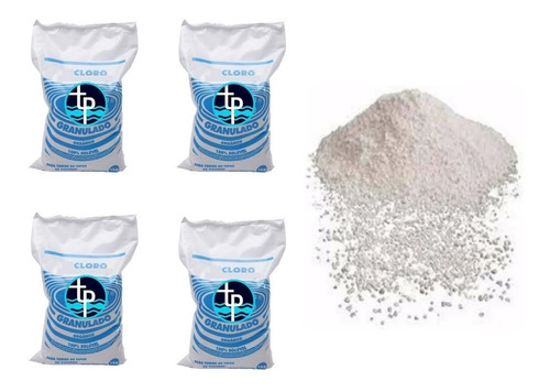 Pack 4 Kilos Cloro Granulado 70% Hipoclorito Calcio Piscina