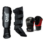 Canillera Profesional + Guante Mma Amateur Hibrido Caray