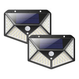 Aplique Reflector Led Panel Solar 100 Leds Sensor Movimiento