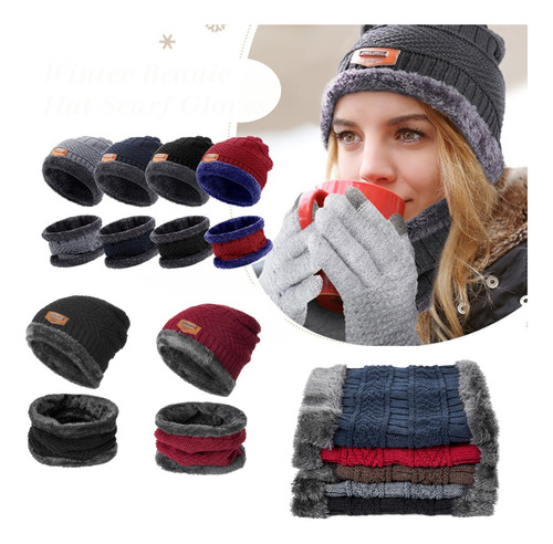 Kit Frio Touca Gorro + Cachecol Echarpe Forrada Envio Rapido