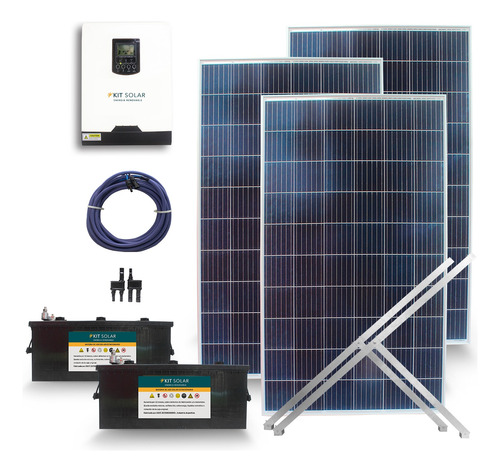 Kit Solar Completo Con 2 Paneles De 330w Inversor 3000w 10s