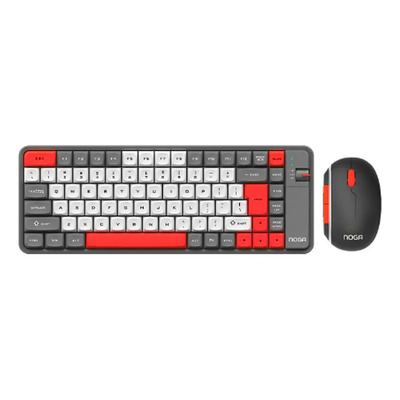 Combo Teclado Mouse Recargable Usb Bluetooth Noga Q20 Rojo Y Negro | Envío gratis
