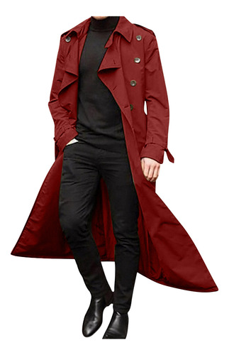 Abrigo Largo Para Hombre, Estilo Invernal, Gabardina, Fácil