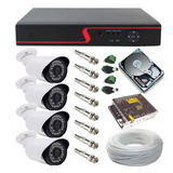 Vigilância Residencial Kit 4 Câmeras 1.3 Megapixel E Dvr