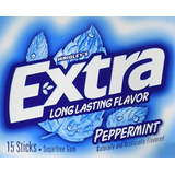 Wrigleys Extra Peppermint Chicle Azúcar Stick Rp 15 Ct