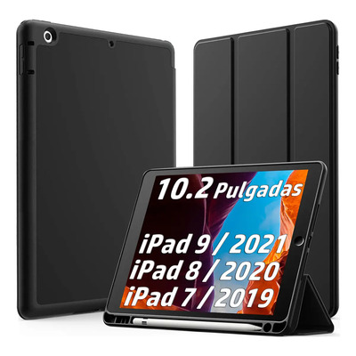 Funda Para iPad 9 Generación 8 Generación 7 Generación 10.2 Pulgadas Color Negro Modelo: A2602\u002F A2270\u002F A2197 Protector con Soporte Lápices | MercadoLibre