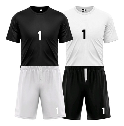 Kit 1 Camisa 1 Bermuda Futebol Dry Fit Academia Com Número 1