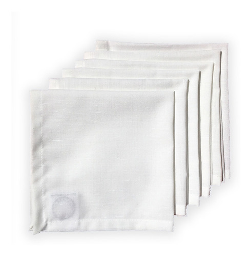 Juego De Servilletas De Tela Color Blanco Pack De 6 Unidades