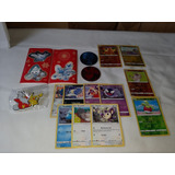 2 Monedas Pokemon Tcg,1 Lavero Pikachu,tarjetas,calcomanias