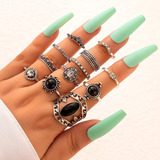 Set Anillos Midi Rings Vintage Mujer Talla Unica Szafir