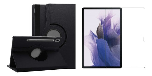 Capa Tablet Giratória  + Pel. Vidro P/ Galaxy Tab S7 Fe 12.4