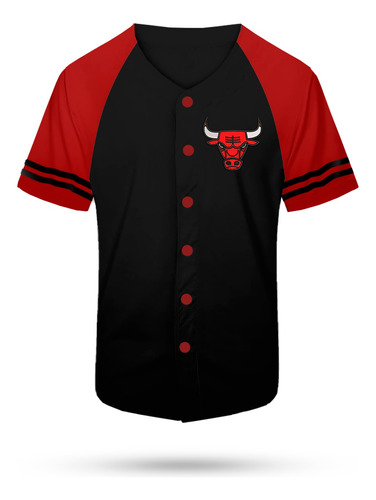 Jersey Beisbolera Casaca Logo Chicago Bulls Baseball Bordada