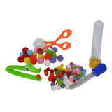 Kit Montessori Tesoura Bola Pinça Jacaré Conta Gotas Pompom