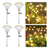 Kit De 4 Luces Solares Para Jardín, 10 Luces Led Con Forma D