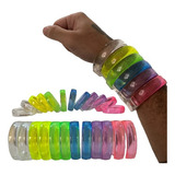  Pulseira Bracelete Led Pisca C/10 Unidades Cores Sortidas